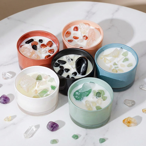 Bougie parfumée en cire de soja aromathérapeutique de luxe à étiquette privée dans un bocal en verre |   Ensemble cadeau de décoration intérieure avec logo et emballage personnalisés, vente en gros - Product Image 4