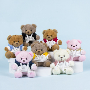 卸売カスタマイズ可能なテディベアぬいぐるみキーホルダー販促ギフト、会社ロゴ入りフード付きセーターのミニベア - Product Image 3