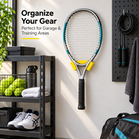 Support mural portable en plastique pour raquettes de tennis, auto-adhésif, sans perçage, pour la maison, le club et l'entraînement