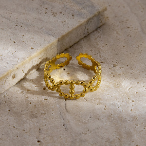 Geometric Hollow Adjustable <b>Opening</b> <b>Ring</b> Gold Color Unisex Fashion Jewelry Gift Yiwu Origin - Product Image 3