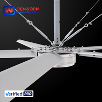 2025 18 24ft Pmsm Ventilateurs HVLS à volume élevé Ventilation de ferme de vache personnalisée Ventilateur de plafond à débit d'air avec moteur 220v