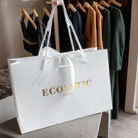 Sacs en papier d'art classique personnalisés pour vêtements accessoires de mode chaussures fourrure-pour affaires cadeaux personnels ruban Logo pour la nourriture