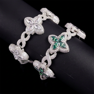 Yy New Design Clovers <b>Iced</b> <b>Out</b> Moissanite Bracelets 925 Sterling Silver Diamond Cuban <b>Chain</b> Bracelet Fine Jewelry Bracelets - Product Image 1