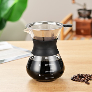 Cafetera de Vidrio para Preparación Manual con Filtro, Jarra de Goteo con Escala, para Extracción en Frío, Jarra Compartible - Product Image 1