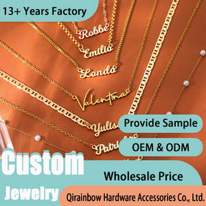 Bijoux personnalisés Lettre de luxe personnalisée Pendentif Graver 18K Plaqué <span class=keywords><strong>or</strong></span> Acier inoxydable Breloques Plaque d'identification Nom Collier - Product Image 3