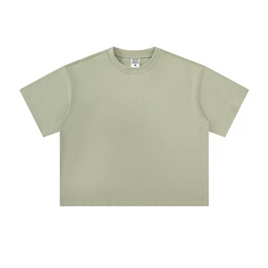 T-shirt personnalisé 240G en mélange de coton lourd (71-80%) OEM ODM, coupe oversize unisexe, col rond, manches courtes, vierge, avec logo - Product Image 6