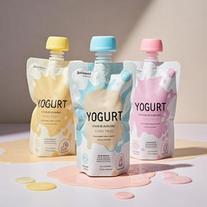 Yogurt drink in Nylon personalizzato per uso alimentare e bere succo di frutta liquido confezione da 100ml forma unica sacchetto per beccuccio - Product Image 2