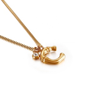Aizhilin-cadena de oro rellena de acero inoxidable para mujer, cadena de oro con 26 letras mayúsculas, <span class=keywords><strong>Europa</strong></span> y América - Product Image 6