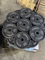 Disques de musculation intégrés en fonte noire à quatre nervures, à gros trous, peints, pour usage domestique