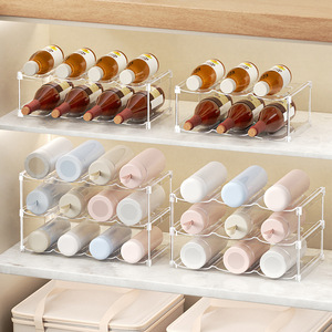 Transparent Desktop Water Cup <b>Storage</b> <b>Rack</b> 3 Tier Stackable Organizer For Thermos <b>Bottle</b> Kettle Kitchen Counter Organization - Product Image 3