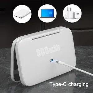 Mini xách tay gấp Gương trang điểm với đèn <span class=keywords><strong>LED</strong></span> 5x Magnifying nhỏ gọn Túi du lịch thẩm mỹ Vanity gương <span class=keywords><strong>make</strong></span> up công cụ - Product Image 4