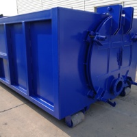 Conteneur auto-déchargeur de 15 m3, crochet de levage, bac à sable, bac à boues avec couvercle hydraulique en acier