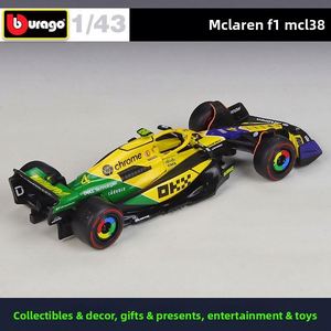 Modèle de voiture de course Formule 1 orange à l'échelle 1:43 en alliage moulé sous pression, style F1, avec base de présentation, jouet de collection à force de friction - Product Image 4