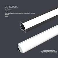 Profilé d'extrusion en aluminium LED en forme de V à 90 degrés avec diffuseur en PC pour éclairage sous armoire