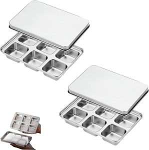 Bacs à glaçons en acier inoxydable avec 6 compartiments - Démoulage facile, sans plastique, zéro déchet - Product Image 3