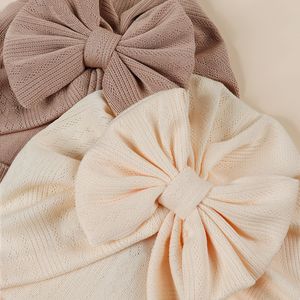 Nuevo lazo <span class=keywords><strong>para</strong></span> el pelo 2025, tejido jacquard fino, gorro <span class=keywords><strong>turbante</strong></span> de punto suave de color liso <span class=keywords><strong>con</strong></span> lazo <span class=keywords><strong>para</strong></span> bebés niñas - Product Image 4