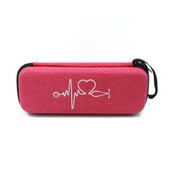 Étui de protection portable Huidu en EVA noir pour stéthoscope, avec poche en filet et impression personnalisée, idéal pour les infirmières et usage médical