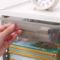 Étagère de rangement de bureau à 2 niveaux en plastique blanc épaissi pour l'organisation des livres d'images des étudiants et la classification des articles divers de bureau