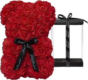Ours en roses OEM 2026, cadeau de la Saint-Valentin, ours en roses en mousse personnalisé, ours en peluche fleur rose avec boîte cadeau - Product Image 1