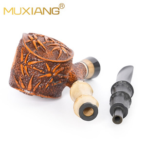 MUXIANG Tobacco Pipe Briarwood Straight Stem 3mm Filter Core Classic Design For Men Smoking - Product Image 4