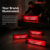 Boîte à lumière LED en acrylique personnalisée, murale, avec logo lumineux pour la publicité en vitrine de magasin de détail