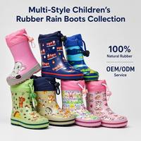Bottes de pluie pour enfants Green Forest Animal, imprimé écureuil et hérisson mignon, en caoutchouc naturel imperméable, bottes Wellington pour tout-petits