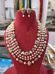 Nouveaux bijoux indiens perles antiques verre verre de haute qualité perles multicolores cinq couches mala fait à la main produit en vrac collier - Product Image 3