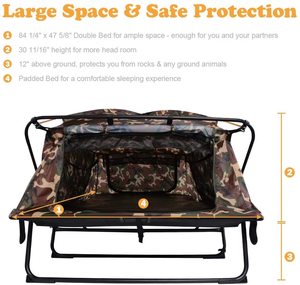 <span class=keywords><strong>Cama</strong></span> de Campaña <span class=keywords><strong>Doble</strong></span> para 2 Personas, Extra Grande, Resistente, Elevada del Suelo, para UTV y Camping - Product Image 5