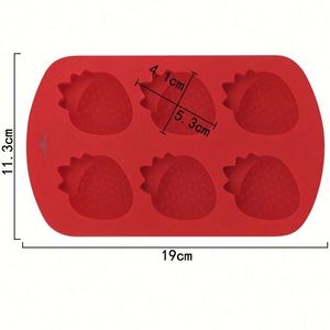 Eco-Friendly 6 Hole Fruit Strawberry Shape Cake Candy Reused Diy Hand Make <b>Soap</b> Canle Silicone Epxoy <b>Mold</b> OEM\ODM - Product Image 2