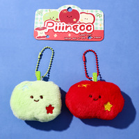 Porte-clés mignon en peluche en forme de pomme, pendentif doux pour sac, breloques pour femmes, couples, cadeau de mariage et articles décoratifs en gros
