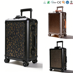 Maleta de Aluminio con Diseño Personalizable, Estilo Vintage con Patrón de Tablero de Ajedrez Icónico, Ruedas Universales Rígidas y Detalles en Cuero - Product Image 2