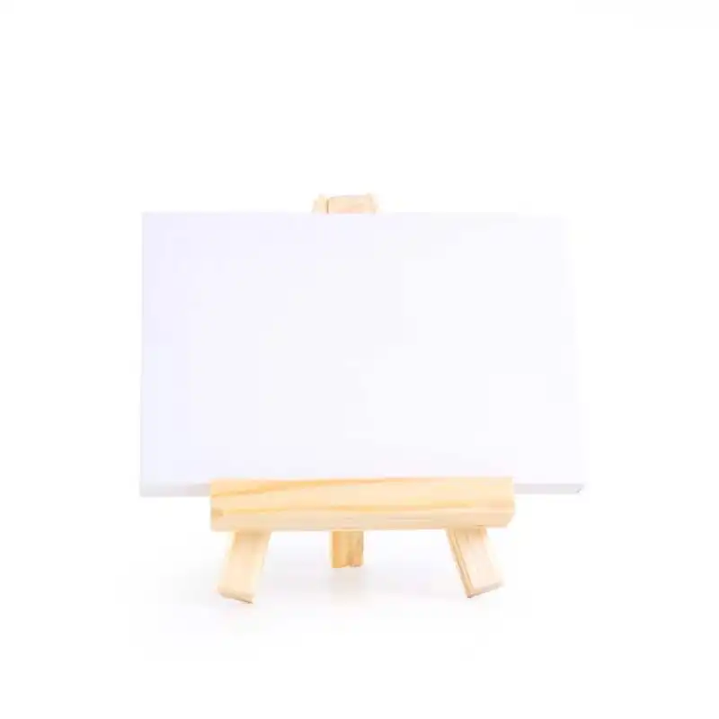 Cute 7Pieces Acrylic Kids Painting Set 10CM Mini Painting Easel Artist Brush Palette and Acrylic Paint Set ideal for Kids