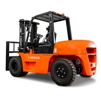 Nouveau chariot élévateur à fourche au gaz japonais, GPL, 5 tonnes, 4000 kg, chariot élévateur à fourche à essence avec option de poussée et de traction
