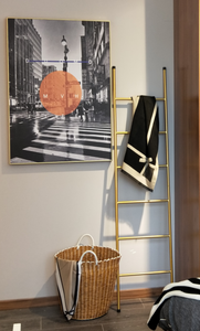 Peinture murale abstraite moderne sur toile, paysage urbain original et protégé par les droits d'auteur, <span class=keywords><strong>avec</strong></span> <span class=keywords><strong>cadre</strong></span> en métal doré - Product Image 5