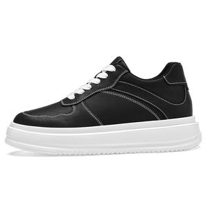 Invisible Height 8CM <b>Men's</b> Fashion Board <b>Shoes</b> Large Dock Layer Cowhide <b>White</b> Breathable Mesh Lining <b>Casual</b> <b>Shoes</b> <b>for</b> Students - Product Image 3