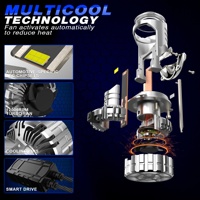 Faro LED Súper Brillante V30 de Alta Potencia 140W 14000LM con Lente de Proyector, Luz Alta y Baja, H1 H4 H7 H11 9005 CANBUS