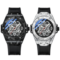 Reloj Automático de Diseño para Hombre, Mecánico, Impermeable, Esqueleto Transparente, Casual, Deportivo