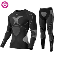 Ski en plein air cyclisme 2 pièces ensemble de Compression sans couture sport hommes sous-vêtements costume entraînement serré couche de Base thermique
