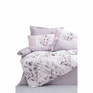 Ensemble de housse de couette double Nadia Lilac, motif floral en coton, modèle Box pour usage domestique - Product Image 2