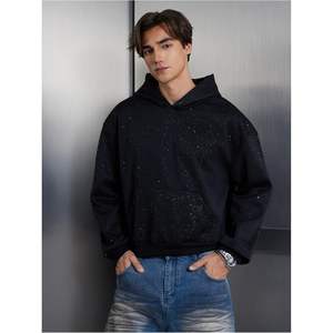 Sudadera con Capucha Personalizada para Hombre, con Lentejuelas, Manga Larga, con Bolsillo, Felpa Francesa, Estilo Urbano - Product Image 3