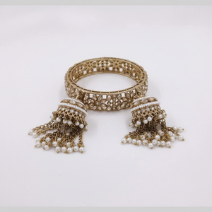 Juego de Joyería Fina Chapada en Oro Jewelemarket, Brazalete con Cristales y Perlas de 2.6g, Accesorios Elegantes y Lujosos - Product Image 2