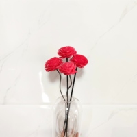Diffuseur de parfum en roseaux, fleurs artisanales en bois de sola rouge, vente chaude, 4-4,5 cm, 6 cm