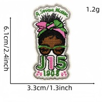 Patch Bordir Hijau Kustom AKA Sorority, Emblem Bordir Huruf Persaudaraan Wanita, Dapat Disetrika