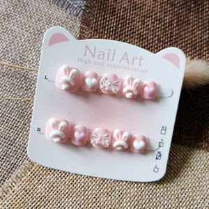 10 Uds. <span class=keywords><strong>Uñas</strong></span> <span class=keywords><strong>Postizas</strong></span> <span class=keywords><strong>de</strong></span> ABS 3D con Diseño <span class=keywords><strong>de</strong></span> Fresa y Conejo, Hechas a Mano, Cobertura Completa, <span class=keywords><strong>de</strong></span> Longitud Corta, para Niños, Patrón Cuadrado, <span class=keywords><strong>Uñas</strong></span> Artificiales - Product Image 1