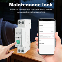 Interruptor de Circuito Inteligente TUYA WiFi 1P+N para Riel DIN con Medición y Monitoreo, Cobre, 90V-260V 50/60Hz, para el Hogar