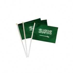 ธงโพลีเอสเตอร์ราคาประหยัดสำหรับโฆษณาแบบกำหนดเอง ธงชาติซาอุดีอาระเบียแบบถือสำหรับงานเลี้ยง กีฬา และงานเทศกาล - Product Image 2