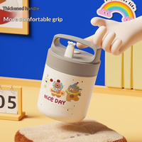 Mignon pot alimentaire isotherme portable en acier inoxydable 304 avec poignée, motif dessin animé classique, anti-fuite, pour enfants, cadeau, boîte à lunch, conteneur