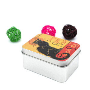 CMYK printing rectangular metal tin packaging boxes custom tin box packaging for candy