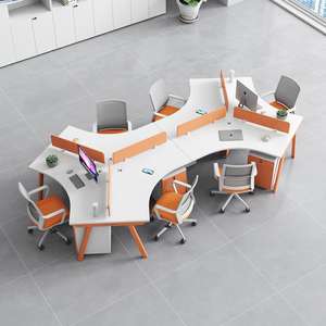 현대 사무실 워크 스테이션 2-4 인용 책상 멀티 직원 2-4 인 직원 책상 현대 사무실 가구 - Product Image 2
