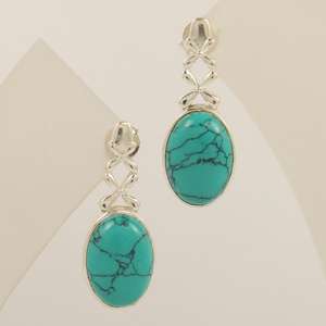 Stud <b>Post</b> Daily Wear <b>Earrings</b> Turquoise (S) Gemstones 10x14 Oval Cut Cab 925 Solid Pure Sterling Silver Faishonable Jewelry - Product Image 3